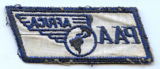 Early WWII Pan Am Airways (PAA) Africa Ferry Pilot Uniform Pocket Patch in Light Blue