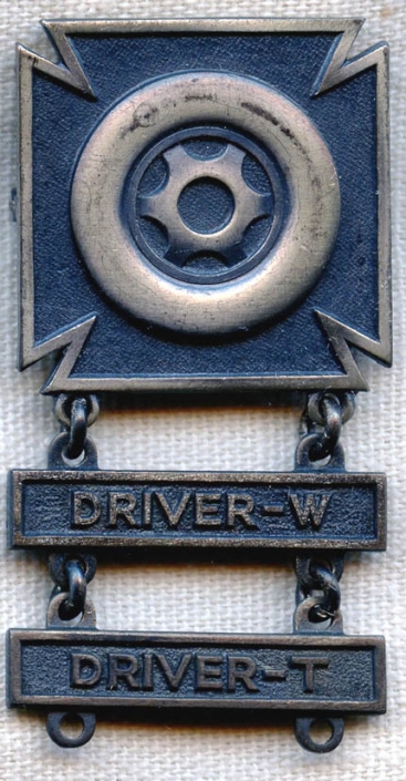 WWII US Army Proficiency Badge for Driver Qualified on Wheeled & Tracked Vehicles