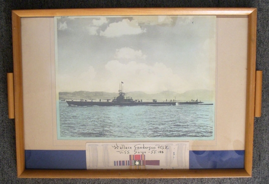 WWII Era Serving Tray/Wall Hanging Commemorating Sailor's Service on USS Sargo (SS-188)