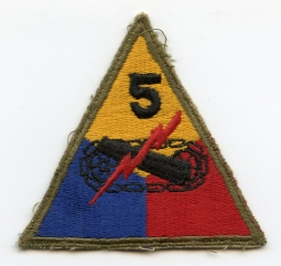 WWII US Army 5th Armored Division (Victory) Shoulder Patch