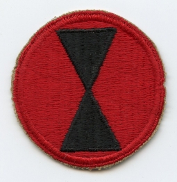 WWII US Army 7th Division (Hourglass) Shoulder Patch