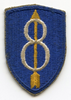 WWII United States Army 8th Division (Golden Arrow Division) Shoulder Patch