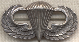 Sterling WWII US Army Paratrooper Wing by Robbins from Carmichael Collection
