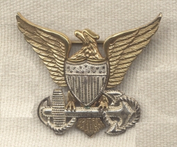 Sterling WWII USCG Officer Overseas Cap Badge by Vanguard
