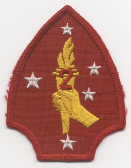 WWII US 2nd Marine Division (MAR) Variant Shoulder Patch on Twill