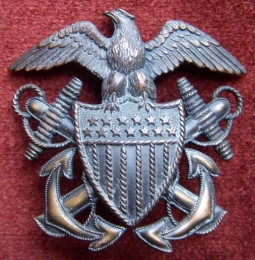 RARE!! WWII US Navy "Corpsman" Officer Hat Badge in Sterling by Pasquale