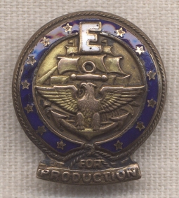 Gold Fill on Silver WWII US Navy E Award for The Jeffrey Manufacturing Co Columbus Ohio