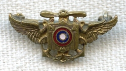 WWI US NAA Naval Aviation Association Member Lapel Pin with Originl Owner's Initials on Reverse