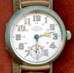 Large WWI US Army Signal Corps Aviator Watch w/24 Hr Face by Tissot