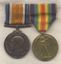 WWI UK Service & Victory Medal Engraved to Captain E. M. Cartmer