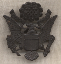WWI US Army Officer Hat Badge Curved to Fit Hat <p> NO LONGER AVAILABLE