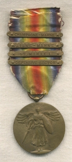 WWI US Army Victory Medal with Four Bars