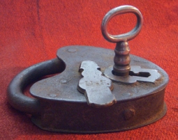 Very Early 19th Century "US" Marked Lock with Key