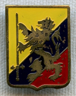 BEING RESEARCHED - Nice Gold, Black & Red Lion Badge -NOT FOR SALE UNTIL IDENTIFIED