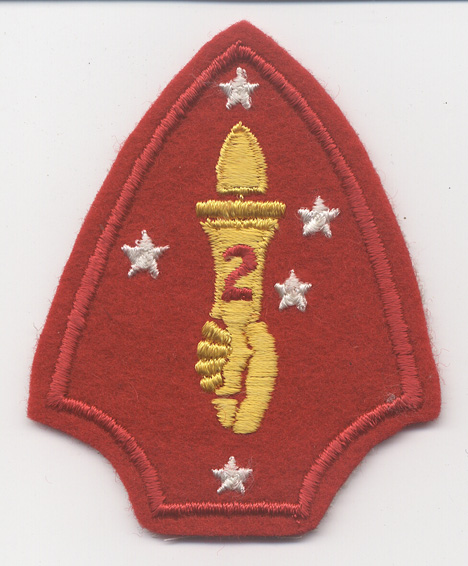 2nd Marine Division (MAR) Shoulder Patch with Yellow Hand on Felt ...